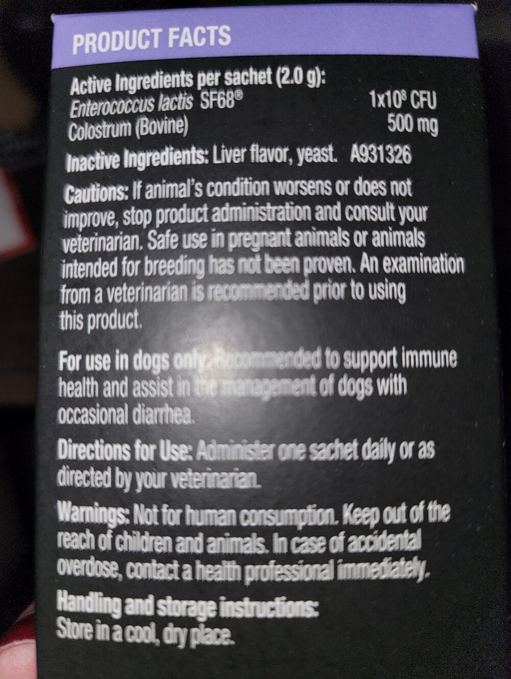 Purina Pro Plan Canine Fortiflora Plus Probiotic + Colostrum 30 Sachets - Picture 4 of 6